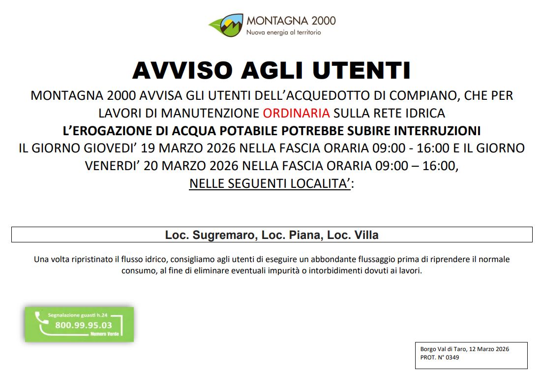 INTERRUZIONE DI FORNITURA